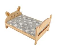 Générique Ferret Bed - Cartoon Tiny Pet Habitat with Soft Mat Wooden Detachable Bunny Hedgehog Bed for Kitten Hamster Glider Squirrel Cage Indoor Home Apartment Sleeping Rest Nest for Small Animals