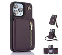 Générique Fertilvrsus Phone Case, Fertilvrsus Wallet Case for iPhone 15/14/13/12/11 - PU Leather Flip Cover with Hand Strap, Wrist Strap & Crossbody Lanyard (Deep Purple,for 16Pro)