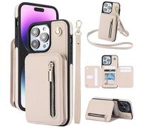 Générique Fertilvrsus Phone Case, Fertilvrsus Wallet Case,Leather Flip Cover with Hand Strap, with Card Slots, Crossbody Lanyard for iPhone 15/14/13/12 Pro Max (for iPhone14Promax,White)