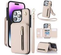 Générique Fertilvrsus Phone Case, Wallet Case for iPhone 11/12/13/14/15/16 E Series, PU Leather Flip Cover with Hand Strap, Wrist Strap & Crossbody Lanyard (White,12)