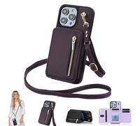 Générique Fertilvrsus Phone Case, Wallet-Style Case for 15/14/13/12/11/X/8/7/SE Series, PU Leather Flip Cover with Hand Strap, with Card Slots, Crossbody Lanyard (Fuchsia,7/8/SE2/SE3)