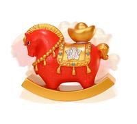 Générique Festival Statue - Year of The Horse Desktop Figure, Traditional Lunar New Year Decoration, Resin Material Construction, Enhances Home Office Festive Mood, Bookshelf Mantel Display Item