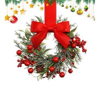 Générique Festive Bow Wreath - Christmas Garland Accent for Holiday Winter | ABS Crafted with Decorative Design, Mantle Kitchen Ornament, Indoor Outdoor Wall Display, Seasonal Home Activities