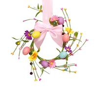 Générique Festive Cabinet Wreaths - Easter Egg Decor for Spring Homes | Foam with Metal Frame, PE Bow Accent, Lightweight Seasonal Decoration, Small Door Hanging Ornament, Farmhouse Interior Styling