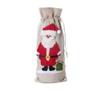 Générique Festive Christmas Burlap Wine Bottle Covers | Drawstring Bags for Red Wine | Ideal for Holiday Travel, Weddings, and New Year | Charming Wine Decor for Special Occasions