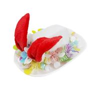 Générique Festive Easter Bunny Hat Cap, 25x32x11cm Non-Woven Fabric Material, Cute Seasonal Headwear, Easter Cowboy Hat Design, Holiday, Party, Costume, Gift, Fashion