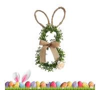 Générique Festive Easter Wreath, Artificial Bunny Decor, Front Door Wreath with Flowers and Bow, Vibrant Spring Holiday Decoration, Home Door Wall Accessory, for Indoor Outdoor Porch Wall Window