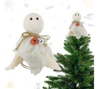 Générique Festive Ghost Treetop Decoration - Miniature Spooky Tree Ornament, Fun Collectible Halloween Decor, Display Piece | Topper for Holiday Party Supplies Winter Christmas Home