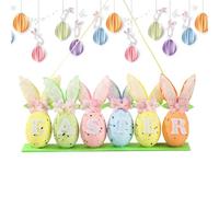 Générique Festive Hare - Colorful Seasonal Display for Home | Padded Plush Ovals with Wire Frame Ears & Ribbon Accents for Farmhouses, Dorm Apartments, Hotel Lobbies, Restaurants and Floating Shelves