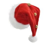 Générique Festive Holiday Cap - Santa Claus Hat for Celebration | Plush Velvet with Jingle Bells, Classic Red Trimmed Design, Christmas Costume Accessory for Kids Adults Photographers