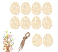 Générique Festive Timber - Unfinished Easter Egg Ornaments for DIY | Eco Friendly Solid Wood with Blank Canvas & Lightweight Hanging Design for Family Gatherings, Bedrooms and Apartments