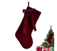 Générique Festive Velvet Stockings - Holiday Bow Decoration for Home | Plush Material with Elegant Look, Christmas Tree Fireplace Display, Stair Railing Wall Accent, Farmhouse Party Ornament