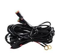 Générique Feu Circulation Diurne LED Pour Voiture Projecteur Tout-terrain 4x4 Phare Antibrouillard À Diode SUV ATV Tracteur Bateau Camion Pelle Barre Phare Principal(2 in 1 Wiring Harnes)