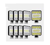 Générique Feu Circulation Diurne Pour Mini Phares Travail Carrés Super Lumineux À Led 12/24v 6000k Conduite Tout-terrain 4x4 Phare Antibrouillard SUV Camion Bateau Voiture Jeu Phares(10 pcs)
