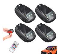 Générique Feu stroboscopique de toit solaire pour voiture, 8 couleurs LED RVB avec télécommande, lumière de signalisation étanche à détection intelligente pour voiture, camion, SUV (4Pcs)