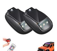 Générique Feu stroboscopique de toit solaire pour voiture, 8 couleurs LED RVB avec télécommande, lumière de signalisation étanche à détection intelligente pour voiture, camion, SUV (2Pcs)