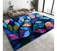 Générique Feuille De Verre Paillasson 50x80 cm 3D Plante Tropicales Carpette Flanelle Antidérapant Lavable Poil Court Tapis pour Entrée Salle de Bain Cuisine Q-406