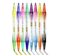 Générique Feutres Double Pointe,8 Stylos à Paillettes | Outil Dessin pour Cours École Activités Manuelles Cartes Vœux Anniversaire Prise Notes Coloriage Projets Artistiques