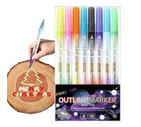 Générique Feutres Double Pointe | 8 Stylos à Paillettes,Pour Artisanat Activités Scolaires Prise de Notes Projets Artistiques Cartes Anniversaire Étiquetage