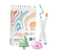 Générique Feutres Gel Pailletés Marqueurs Métalliques Lavables aux Reflets | Stylos de Coloriage Lumineux Carnets de Notes, Bureau, École, Loisirs Créatifs et Travaux Manuels