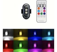 Générique - Feux D'avertissement D'urgence à LED, LumièRe Stroboscopique Led Sans Fil Avec TéLéCommande, 8 Couleurs Usb Charing Waterproof Anti-Collision, For Car Motorcycle Drone Aircraft Bike (1PCS)