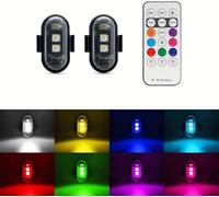 Générique Feux D'avertissement d'urgence à LED，LumièRe Stroboscopique LED sans Fil avec TéLéCommande, 8 Couleurs USB Charing Waterproof Anti-Collision ，for Car Motorcycle Drone Aircraft Bike