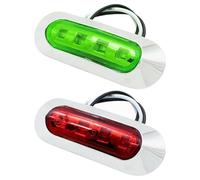 Générique Feux De Navigation Pour Bateaux - Deux Pièces Lampes Rouge Et Verte - Feu De Kayak LED Rouge Et Vert Étanche IP67 12-24V | Pour La Pêche En Mer De Nuit Rivière Lac Ponton Quai Et Aventure