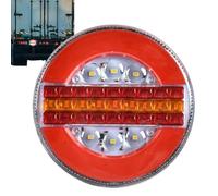 Générique Feux de Remorque LED, Feux Ronds LED de 10 cm, Feu Clignotant Stop, Signalisation Lumière Avertissement, Sécurité Universels Pour Voiture Utilitaire Camion Bateau Bus