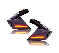 Générique Feux Remorque Ensemble De Feu Arrière De Voiture Pour Civic 2016 - 2020 Feux Arrière À LED De Frein Scintillement D'eau Plug And Play Ensemble de feux arrière(Smoked)