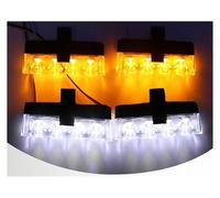 Générique Feux Remorque Lumière LED Stroboscopique Gril Rouge Bleu Télécommande D'urgence Sans Fil Signal Flash Balise Pompier Lampe D'avertissement feux arrière de voiture(White and Yellow)