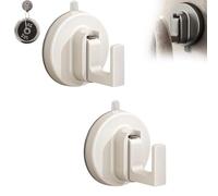 Générique Ffunhoo Heavy Suction Cups Without Bore, Heavy Duty No Drill Suction Cup Hooks, No-Drill Peel & Stick Waterproof Reusable Hooks, for Bathroom, Kitchen, Glass (white,2PCS)