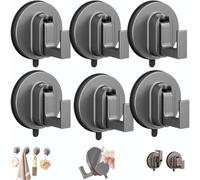 Générique Ffunhoo Heavy Suction Cups Without Bore, Heavy Duty No Drill Suction Cup Hooks, No-Drill Peel & Stick Reusable Hooks,For Bathroom Kitchen Glass Tile (black,6pcs)