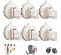 Générique Ffunhoo Heavy Suction Cups Without Bore, Heavy Duty No Drill Suction Cup Hooks, No-Drill Peel & Stick Reusable Hooks,For Bathroom Kitchen Glass Tile (white,6pcs)