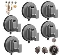 Générique Ffunhoo Heavy Suction Cups Without Bore, No-Drill Peel & Stick Waterproof Reusable Hooks, for Shower, for Bathroom, Kitchen (6pcs)
