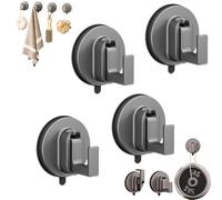 Générique Ffunhoo Heavy Suction Cups Without Bore, No-Drill Peel & Stick Waterproof Reusable Hooks, for Shower, for Bathroom, Kitchen (4pcs)