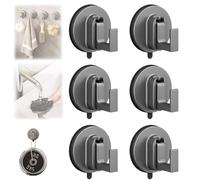 Générique Ffunhoo Heavy Suction Cups Without Bore, Wreath Hanger for Front Door, No-Drill Peel & Stick Waterproof Reusable Hooks, for Bathroom, Kitchen, Glass (6Pcs)
