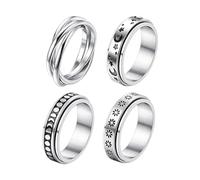 Générique Fidget Ring - Titanium Steel Relaxing Stylish Jewelry - Women Fidget Rotating Ring For Party Gathering Masquerade Commuting Cosplay Boys Girls Teens