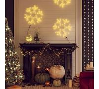 Générique Figure de Flocon de Neige de Noël et 72 LED Blanc Chaud 38x37cm Maison & Jardin Décorations Décorations de Noël & saisonnières Éclairage de Noël (Poids 0.9KG)