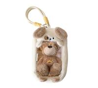 Générique Figure Display Bag, Dustproof Collectibles Pouch, PVC + Plush Transparent Storage Case for Backpack, Coin, Phone, Baby Toy, Travel, Birthday, Bag Charm, Organizer Use
