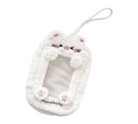 Générique Figure Display Case Pochette de Rangement Peluche pour Mini Figurines avec Fermeture à Glissière Fenêtre Transparente Suspensible Pratique pour Organi, Blanc