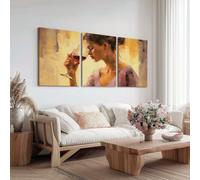 Générique Figures Abstraites Impression sur Toile, Impressionnisme Peinture À L'Huile Tableau Decoration Murale pour Chambre à Coucher Salon, 20x30cmx3 Tableaux Décoratifs Sans Cadre