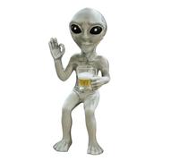 Générique Figurine Amusante,Petite Statue Résine Extraterrestre - Figurines d'art Décorations De Bureau 15 cm - pour Salon Salle d'Étude Chambre Bureau Étagère Fenêtre Fête Extérieure