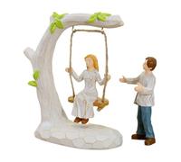 Générique Figurine Couple sur Balançoire - Sculpture Amour Romantique - Statuette Résine pour Étagère TV Table Chambre Parents Anniversaire Fête des Amoureux