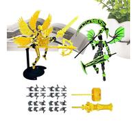 Générique Figurine d'action Robot | 2 Ensembles de Jouet pré-assemblé avec Ailes - Imprimé en 3D à articulations Mobiles pour décor de Bureau | pour collectionneurs, Amateurs de Jeux, Salon, étagère,