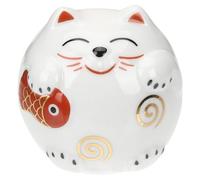 Générique Figurine de Chat exquise Tire Lire tirelires Piggy Bank Figurine Chat Maneki Neko Jouets Chat Banque Fortune Chat Statue Statue de Chat Chanceux céramique Blanche