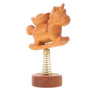 Générique Figurine de Cheval à Bascule en Bois Sculpté, Statuette Miniature du Zodiaque Chinois, Décoration Feng Shui pour Bureau et Tableau de Bord, Symbole de Prospérité pour Nouvel an
