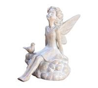 Générique Figurine de de Jardin avec Oiseau, Statuette Expressive En Résine, Objet de Collection, Sculpture Décorative Créative pour Jardin Ou Entrée de Bal