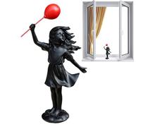 Générique Figurine de Jardin - Statues Filles pour Jardin,Décoration en Résine Artistique Résistante aux Intempéries Tenant Un Ballon pour Salon Pelouse Parc Balcon Terrasse