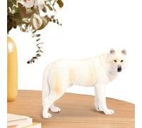 Générique Figurine de Loup simulée - Modèle Animalier pour, Sculpture créative | Tête inclinée, détail réaliste, Peinture Fine, Durable, éducation aux Applications