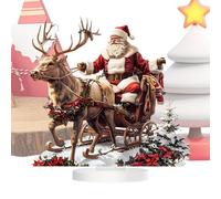Générique Figurine de Noël en Forme de Renne et de traîneau du Père Noël, Statue du Père en traîneau à cerf | Décoration de Bureau en de Rennes,Statue en à Cerfs
